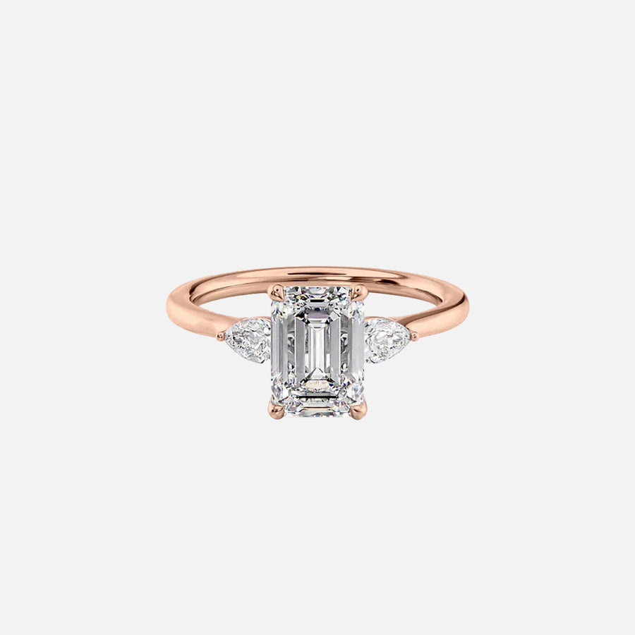  The Megan Pears Emerald Lab Diamond Ring 18k Rose Gold 001