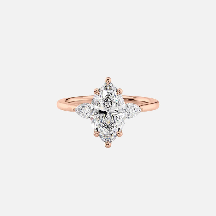  The Megan Pears Marquise Lab Diamond Ring 18k Rose Gold 001