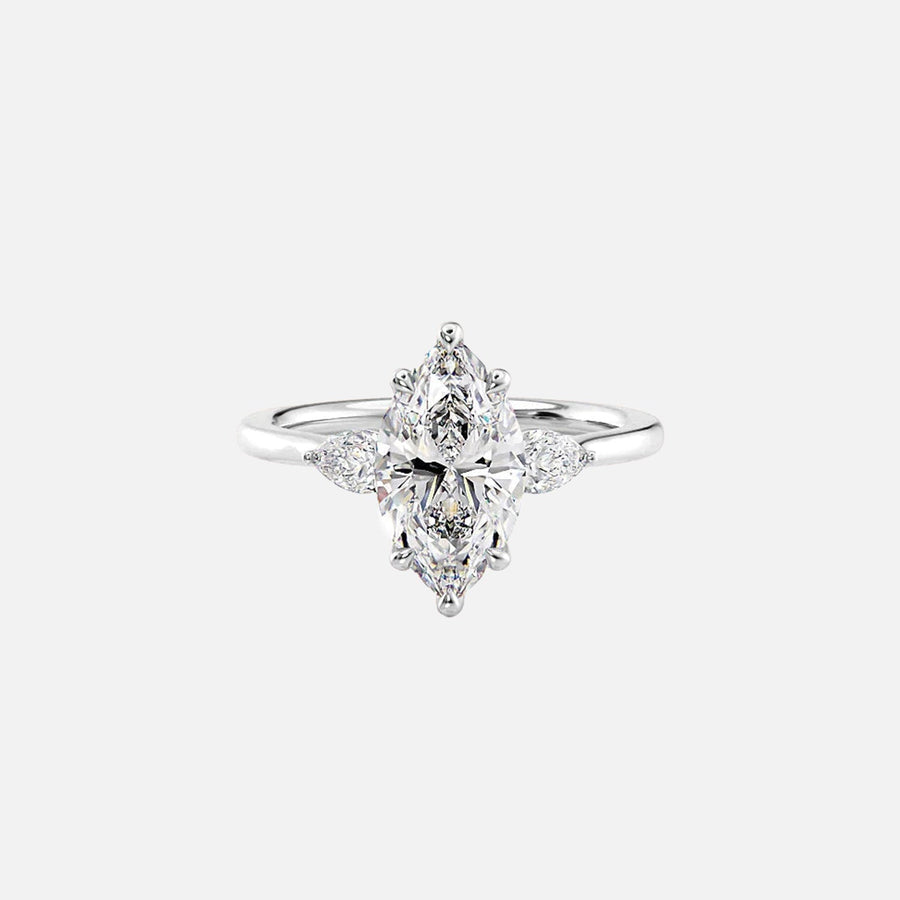  The Megan Pears Marquise Lab Diamond Ring 18k White Gold 001