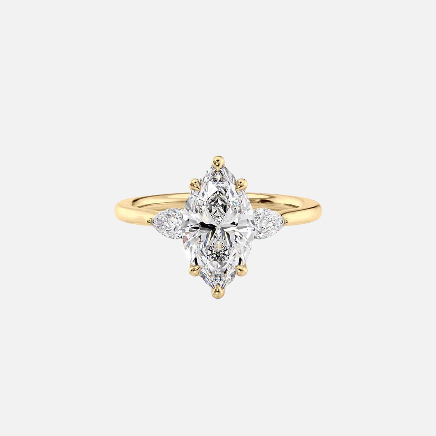 The Megan Pears Marquise Moissanite Ring 14k Yellow Gold 001