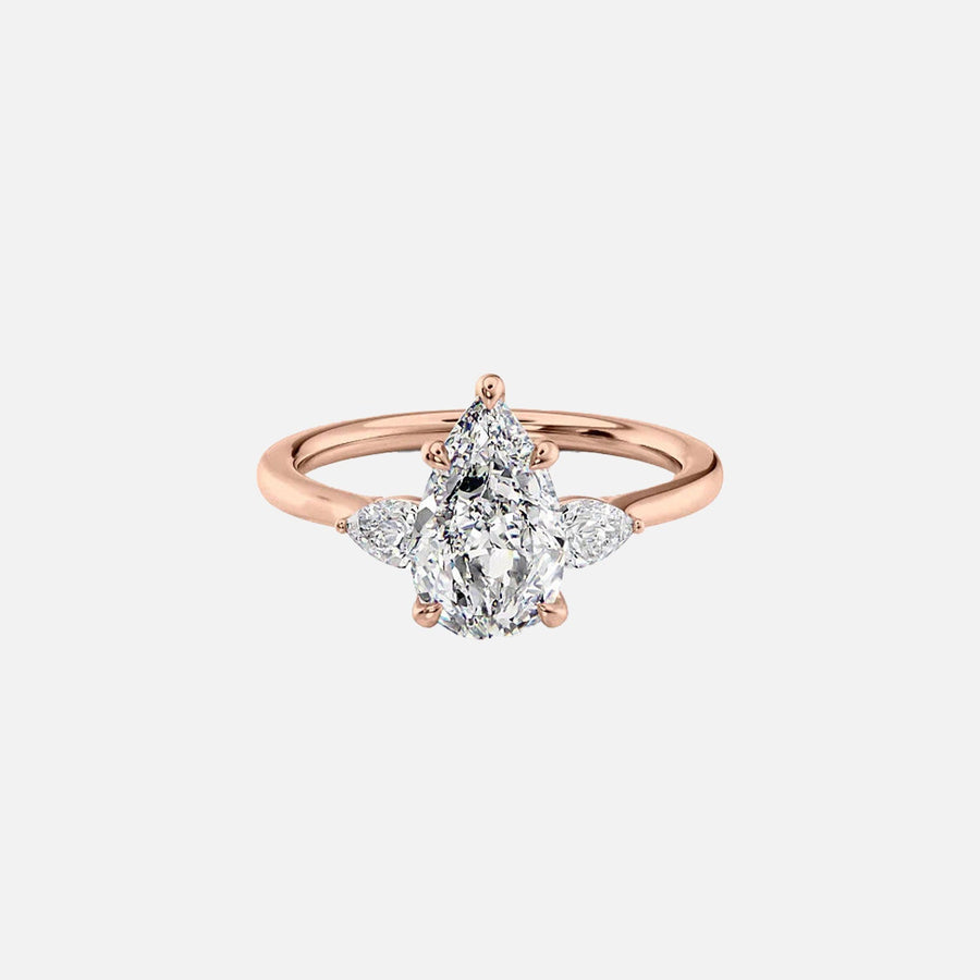  The Megan Pears Pear Moissanite Ring 14k Rose Gold 001