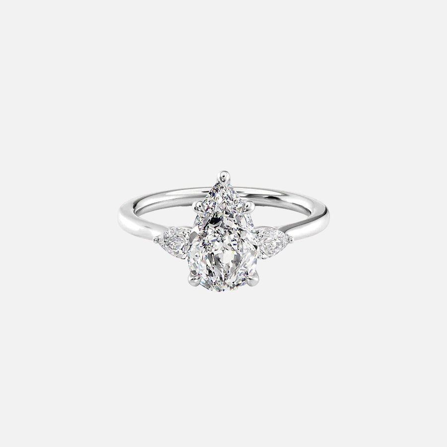  The Megan Pears Pear Moissanite Ring 14k White Gold 001