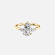 The Megan Pears Pear Moissanite Ring 14k Yellow Gold 001