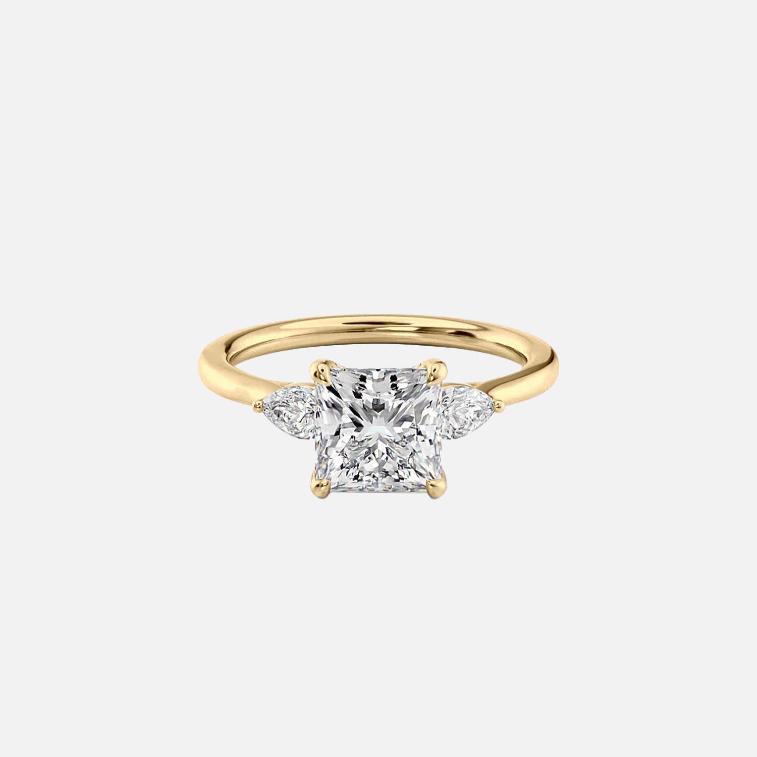 The Megan Pears Princess Moissanite Ring 14k Yellow Gold 001