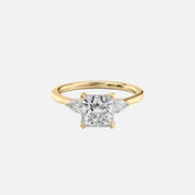 The Megan Pears Princess Moissanite Ring 14k Yellow Gold 001