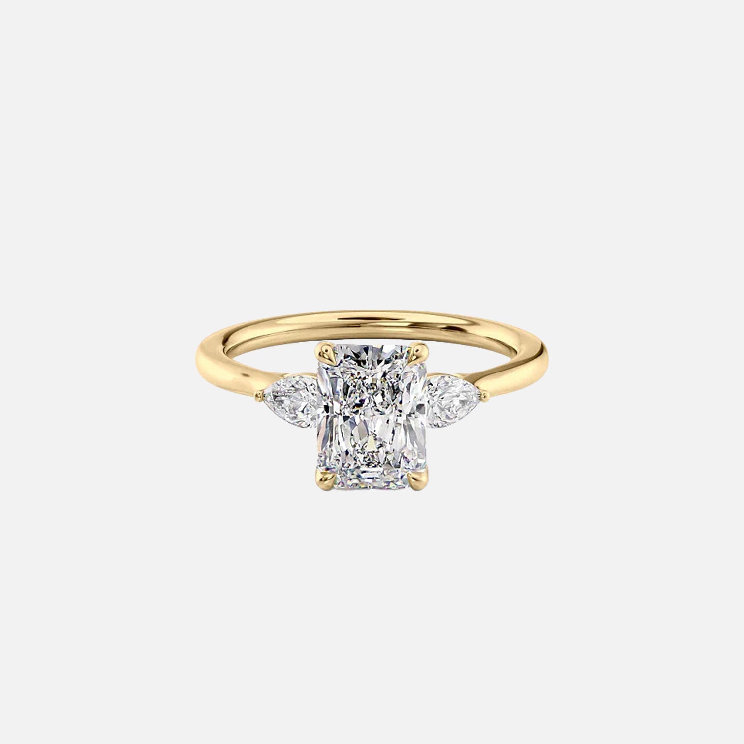 The Megan Pears Radiant Moissanite Ring 14k Yellow Gold 001
