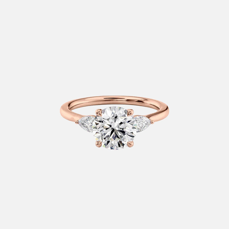  The Megan Pears Round Lab Diamond Ring 14k Rose Gold 001
