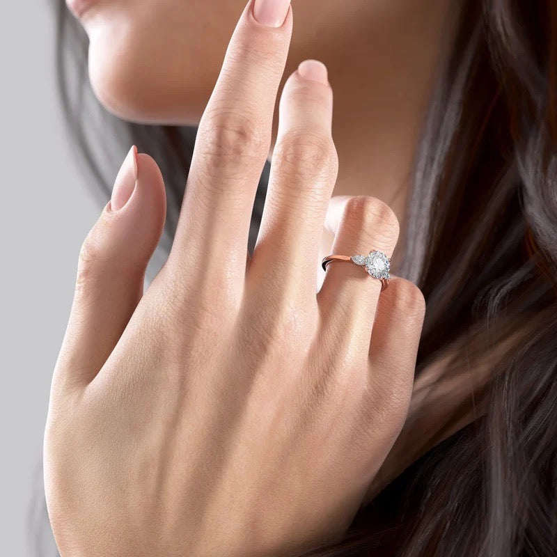  The Megan Pears Round Lab Diamond Ring 14k Rose Gold 004