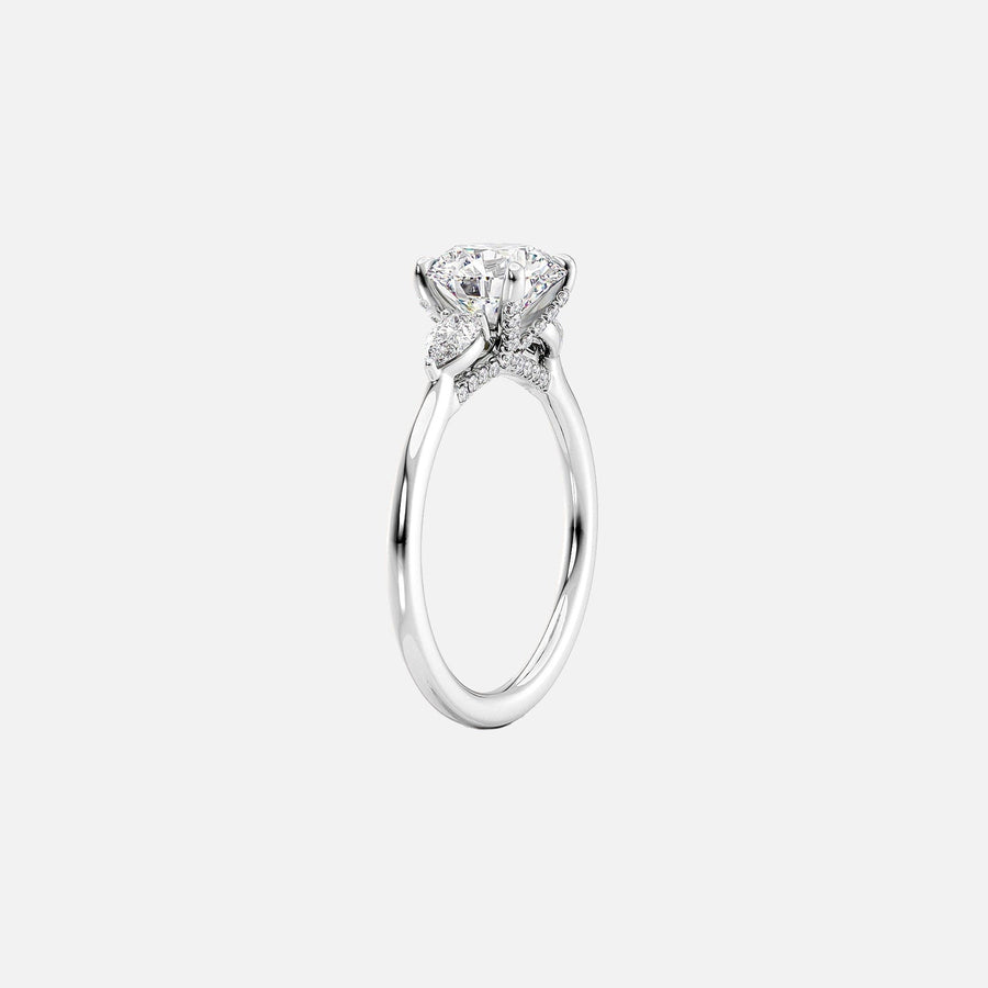  The Megan Pears Round Lab Diamond Ring 14k White Gold 002