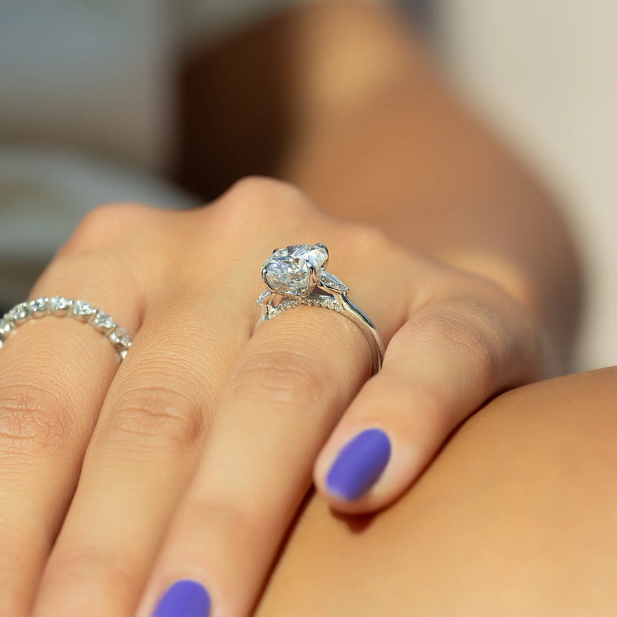  The Megan Pears Round Lab Diamond Ring 14k White Gold 004