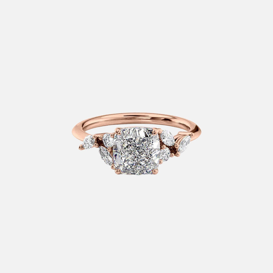  The Melissa Cushion Lab Diamond Ring 14k Rose Gold 001