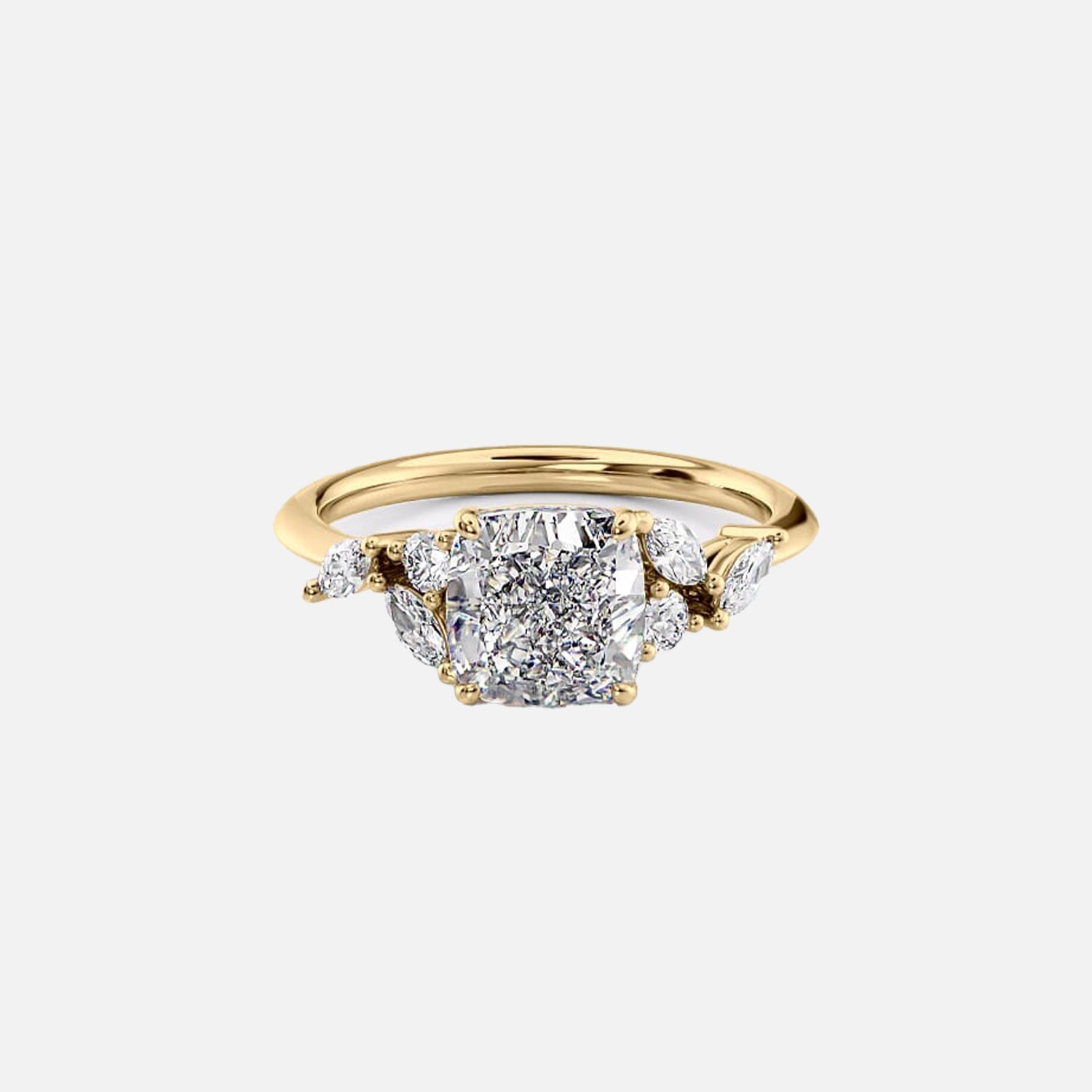 The Melissa Cushion Lab Diamond Ring 14k Yellow Gold 001