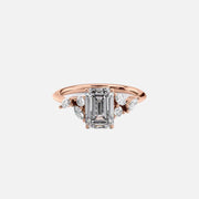  The Melissa Emerald Lab Diamond Ring 14k Rose Gold 001