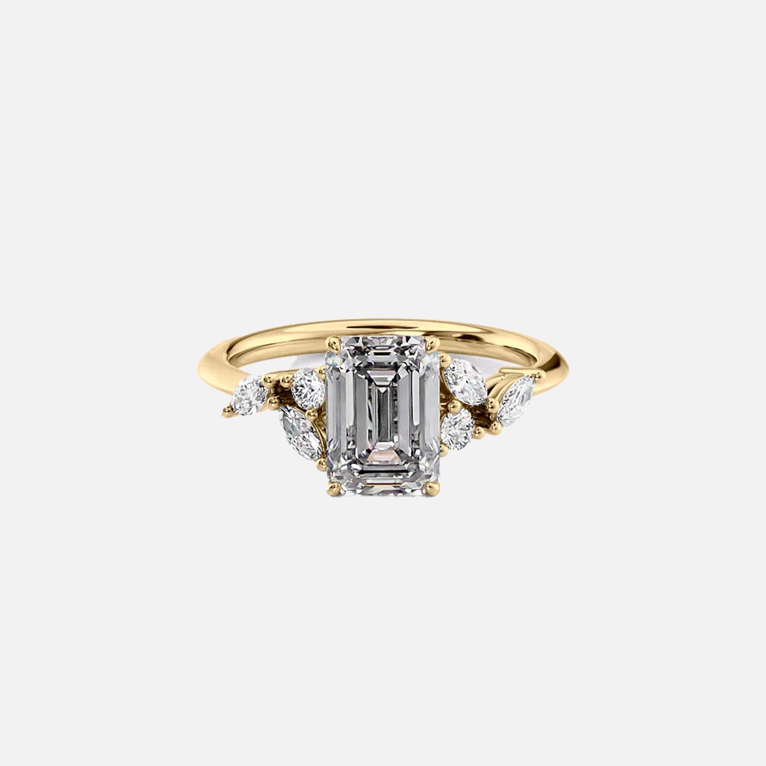 The Melissa Emerald Lab Diamond Ring 14k Yellow Gold 001