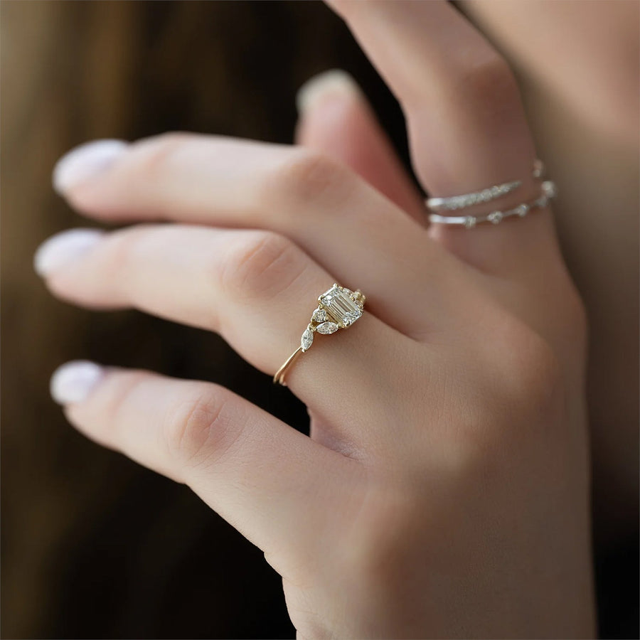  The Melissa Emerald Lab Diamond Ring 14k Yellow Gold 003 Final