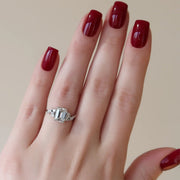  The Melissa Emerald Lab Diamond Ring 18k White Gold 003