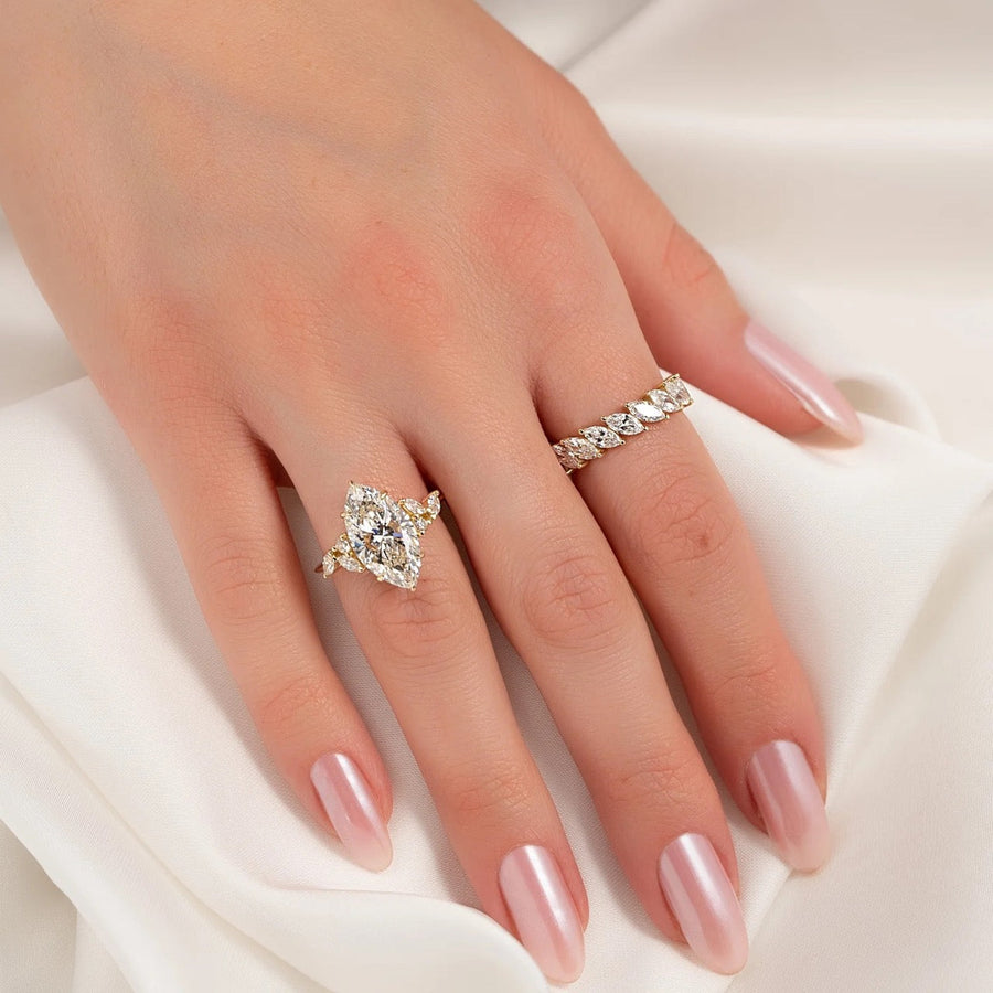  The Melissa Marquise Lab Diamond Ring 18k Yellow Gold 003