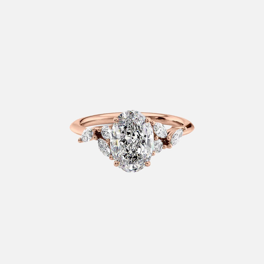  The Melissa Oval Lab Diamond Ring 18k Rose Gold 001