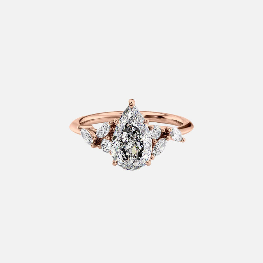  The Melissa Pear Lab Diamond Ring 14k Rose Gold 001