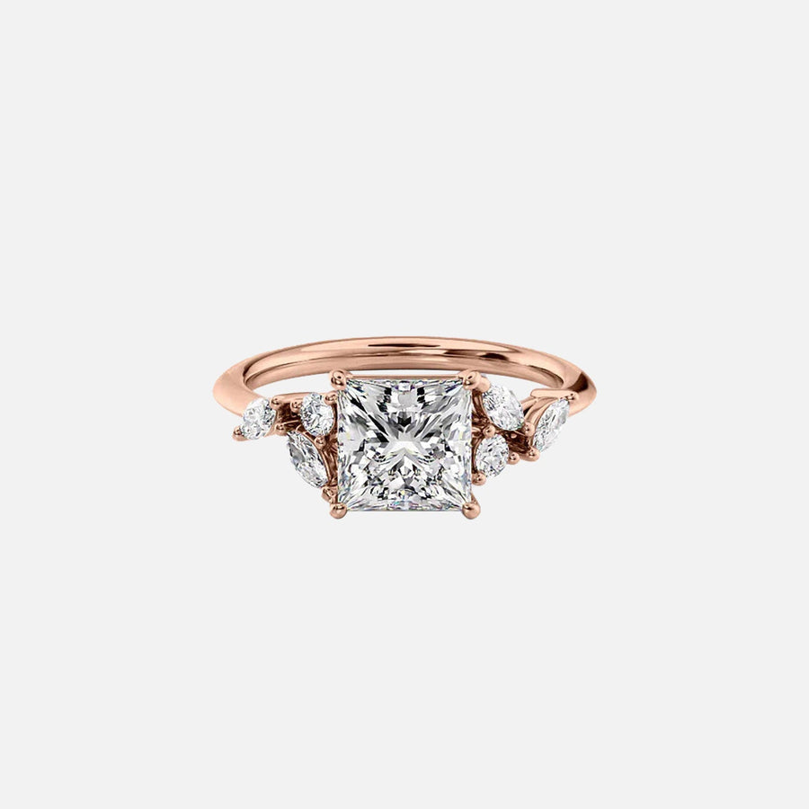  The Melissa Princess Lab Diamond Ring 14k Rose Gold 001