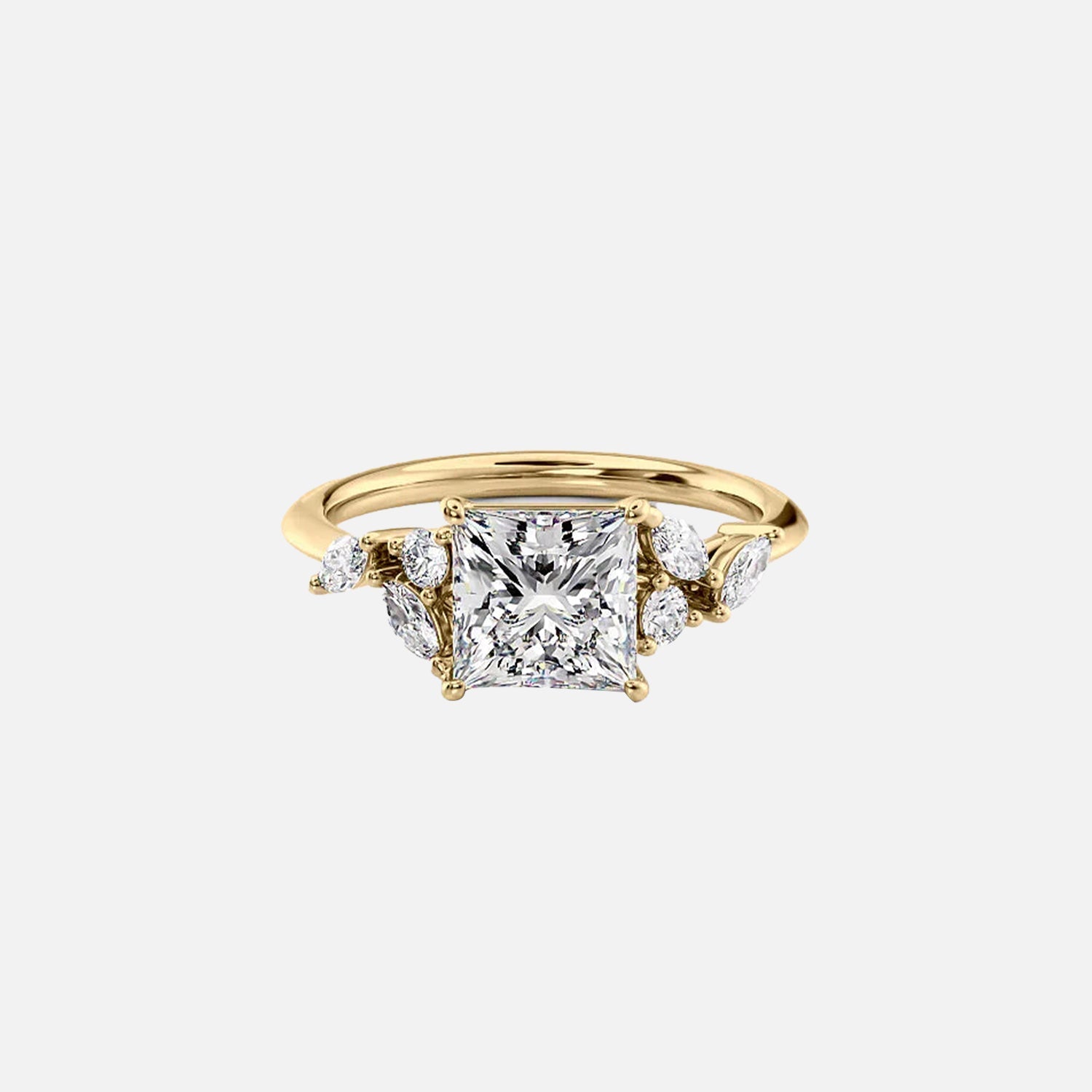 The Melissa Princess Lab Diamond Ring 14k Yellow Gold 001