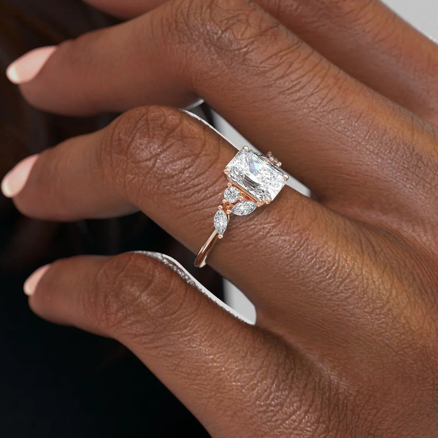  The Melissa Radiant Lab Diamond Ring 14k Rose Gold 005 Final
