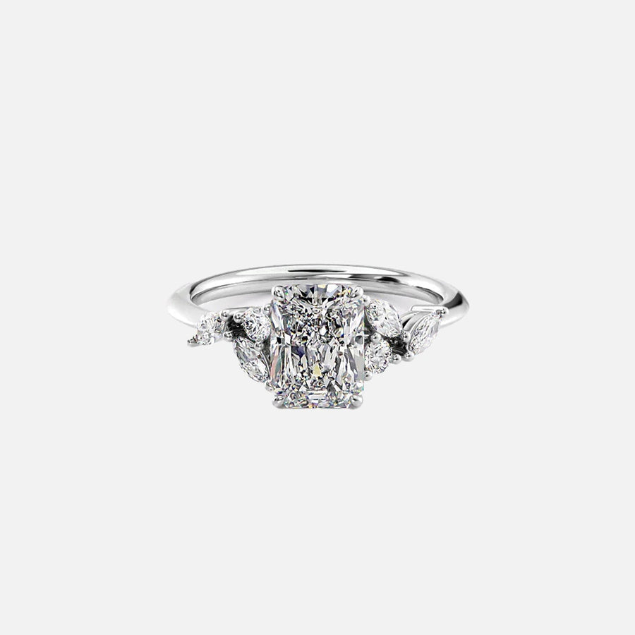  The Melissa Radiant Lab Diamond Ring 14k White Gold 001
