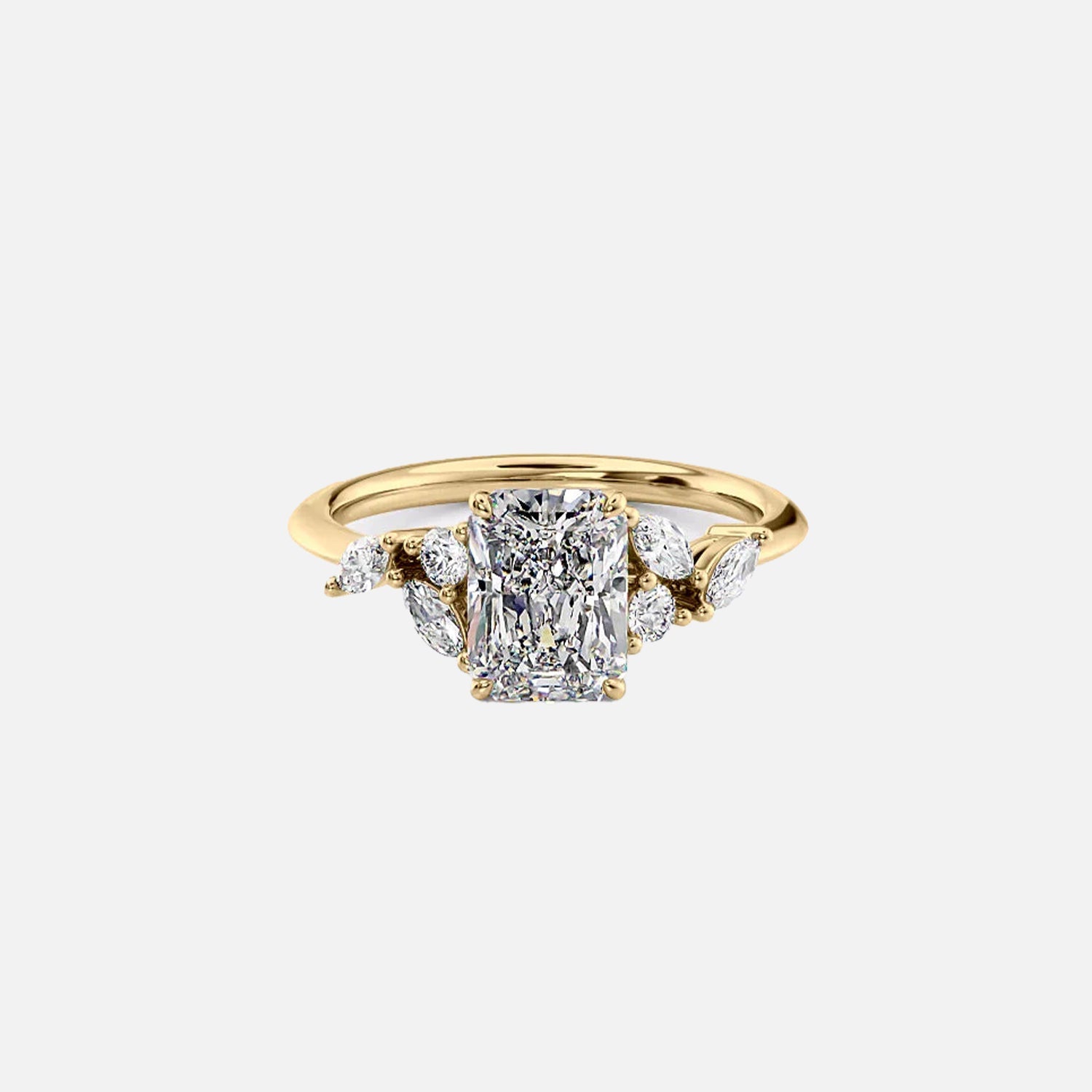 The Melissa Radiant Lab Diamond Ring 14k Yellow Gold 001