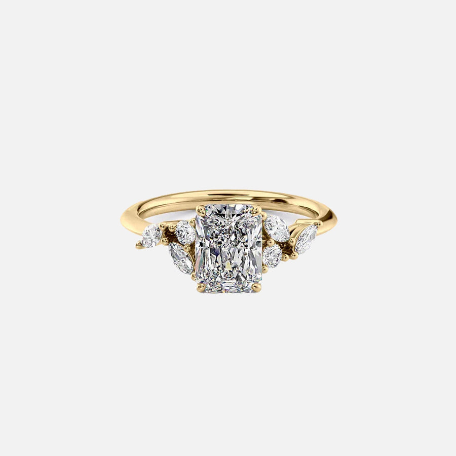 The Melissa Radiant Lab Diamond Ring 18k Yellow Gold 001