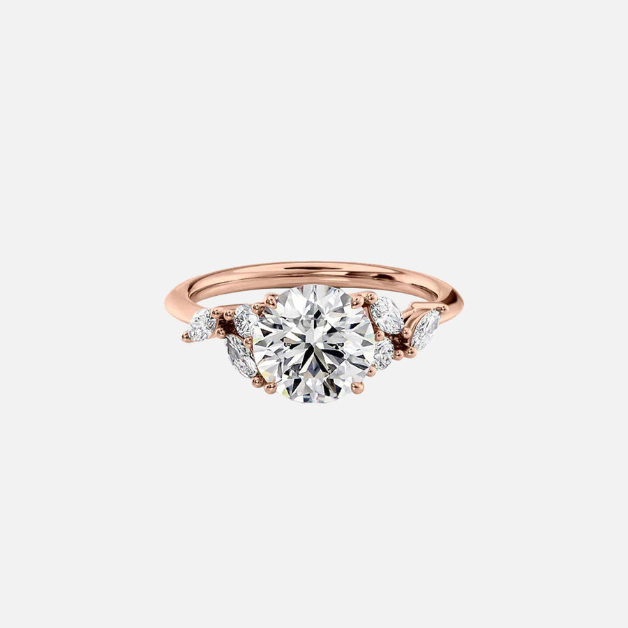  The Melissa Round Lab Diamond Ring 14k Rose Gold 001