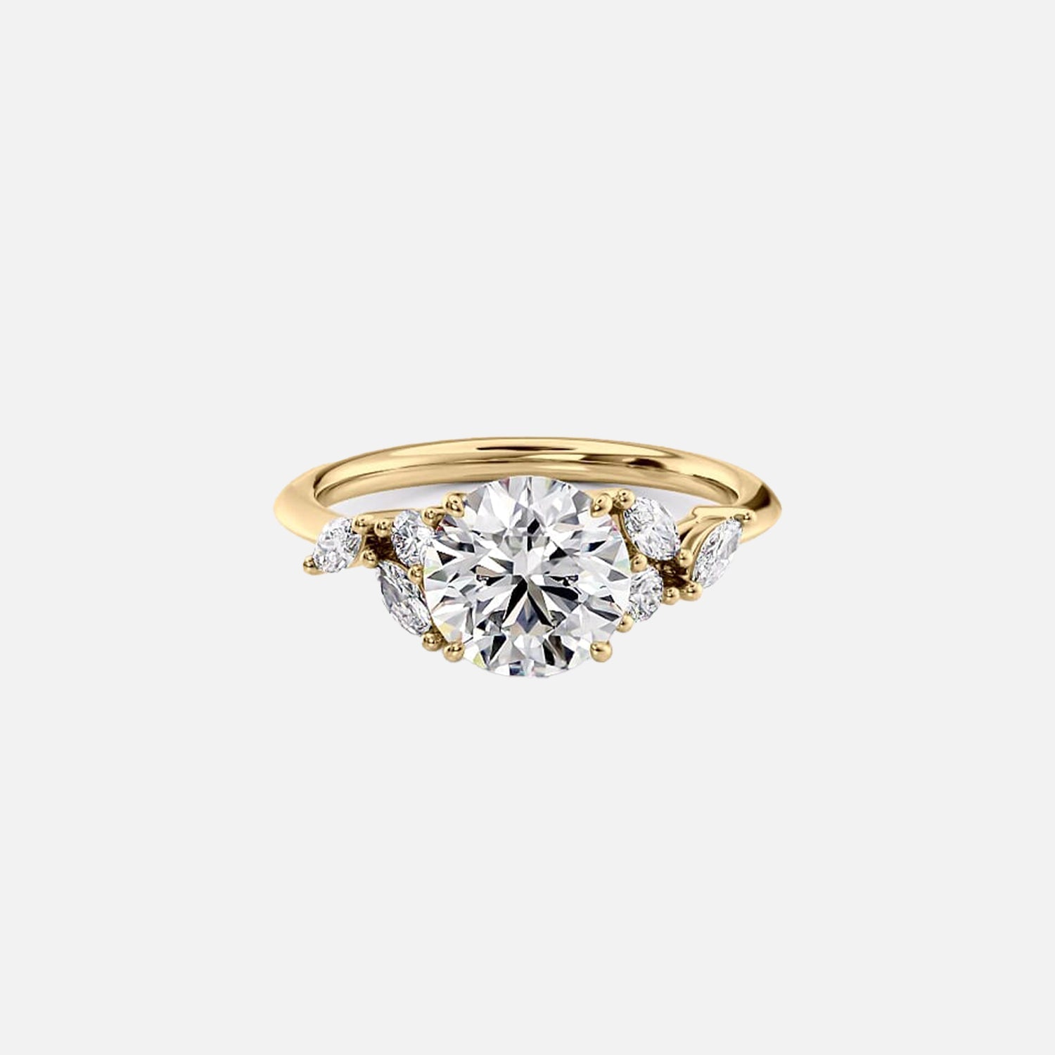 The Melissa Round Lab Diamond Ring 14k Yellow Gold 001