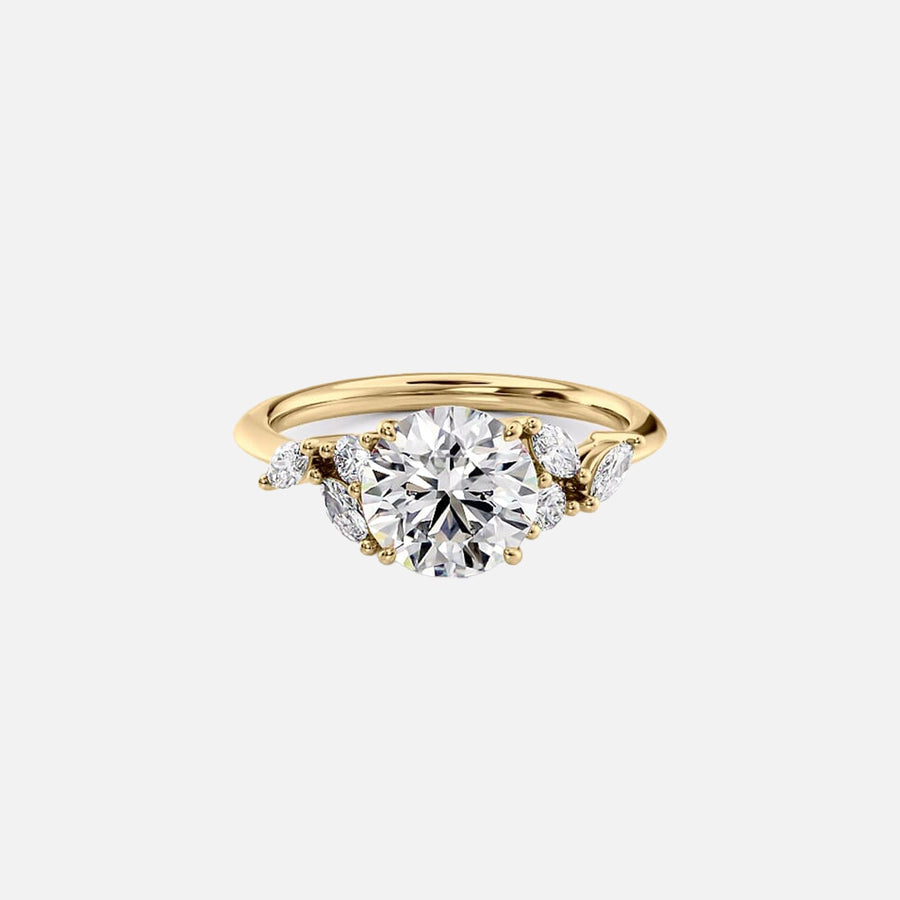 The Melissa Round Lab Diamond Ring 18k Yellow Gold 001