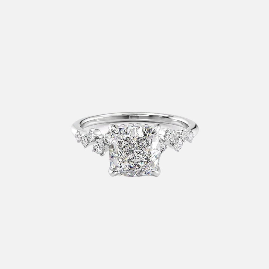  The Mia Cushion Lab Diamond Ring 18k White Gold 001