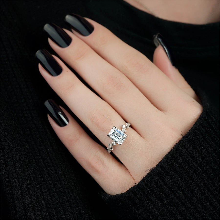  The Mia Emerald Lab Diamond Ring 14k White Gold 003