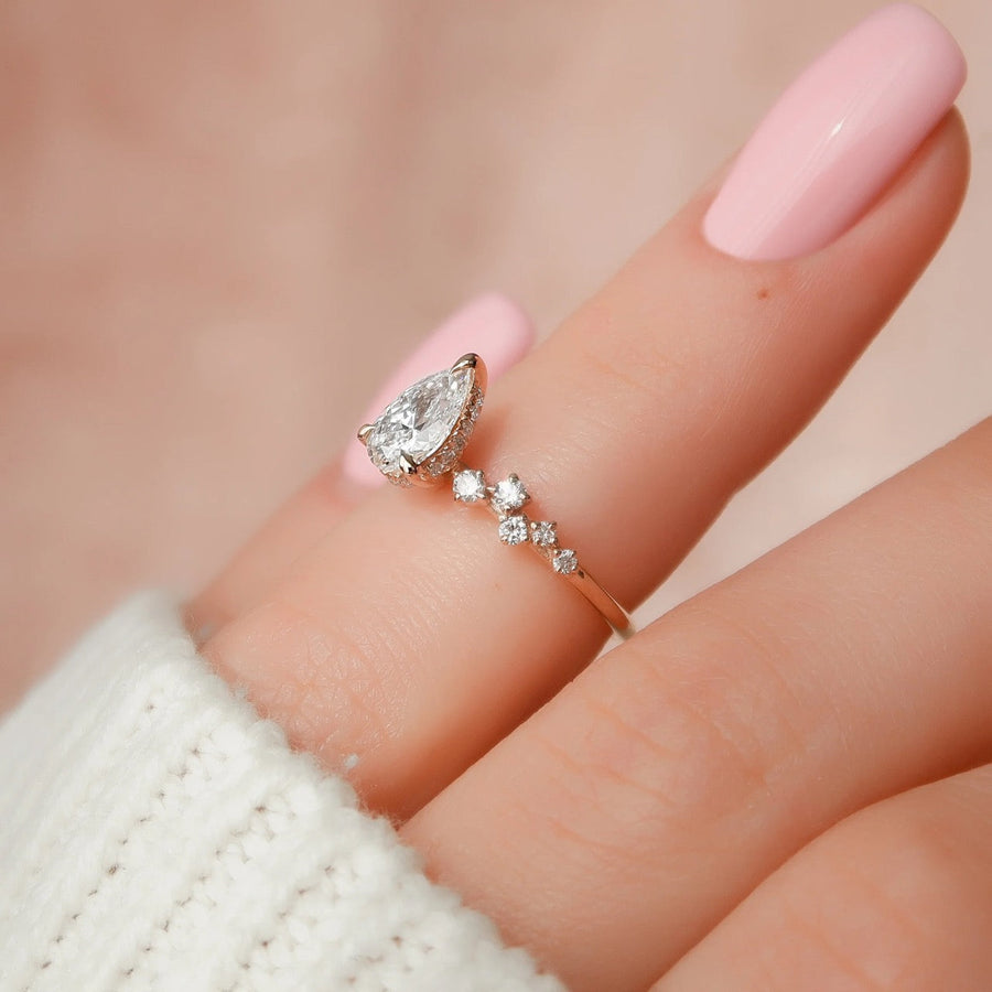  The Mia Pear Lab Diamond Ring 14k Rose Gold 003