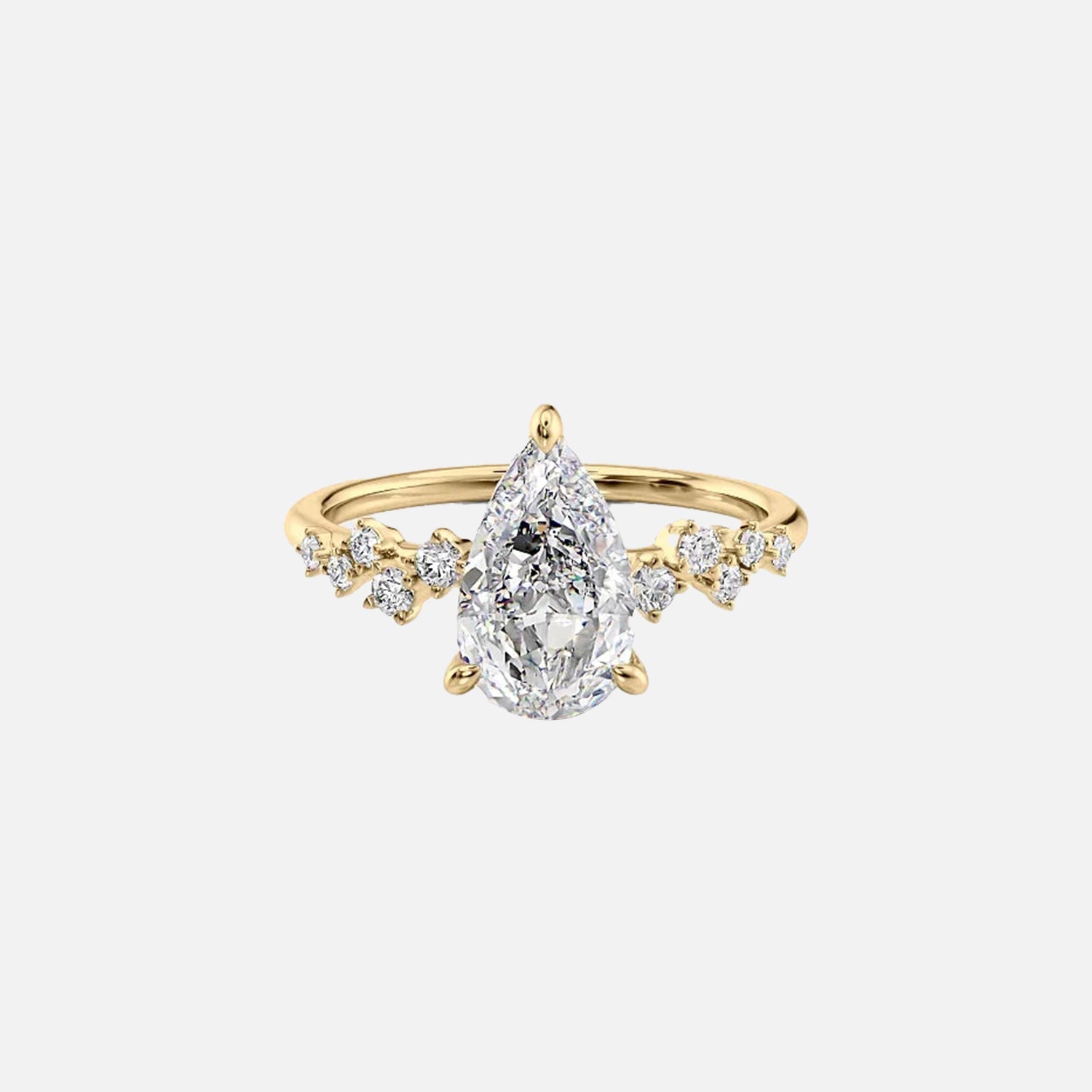 The Mia Pear Lab Diamond Ring 14k Yellow Gold 001
