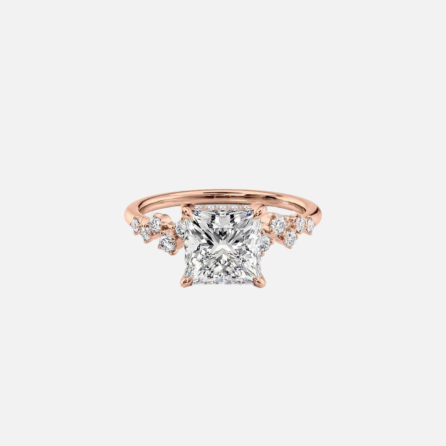  The Mia Princess Lab Diamond Ring 18k Rose Gold 001