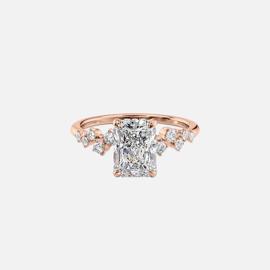  The Mia Radiant Lab Diamond Ring 18k Rose Gold 001