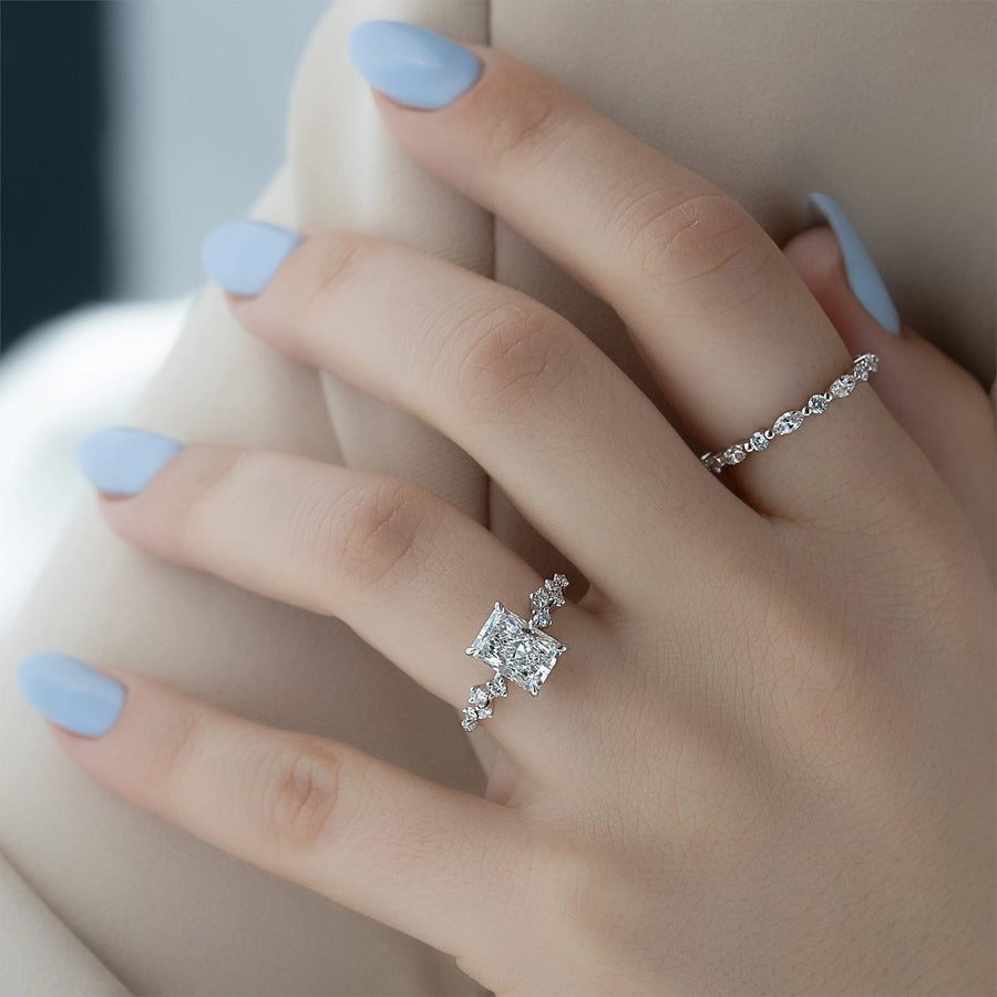  The Mia Radiant Lab Diamond Ring 18k White Gold 003
