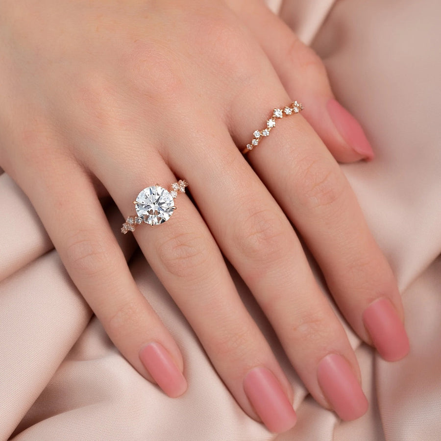  The Mia Round Lab Diamond Ring 18k Rose Gold 003