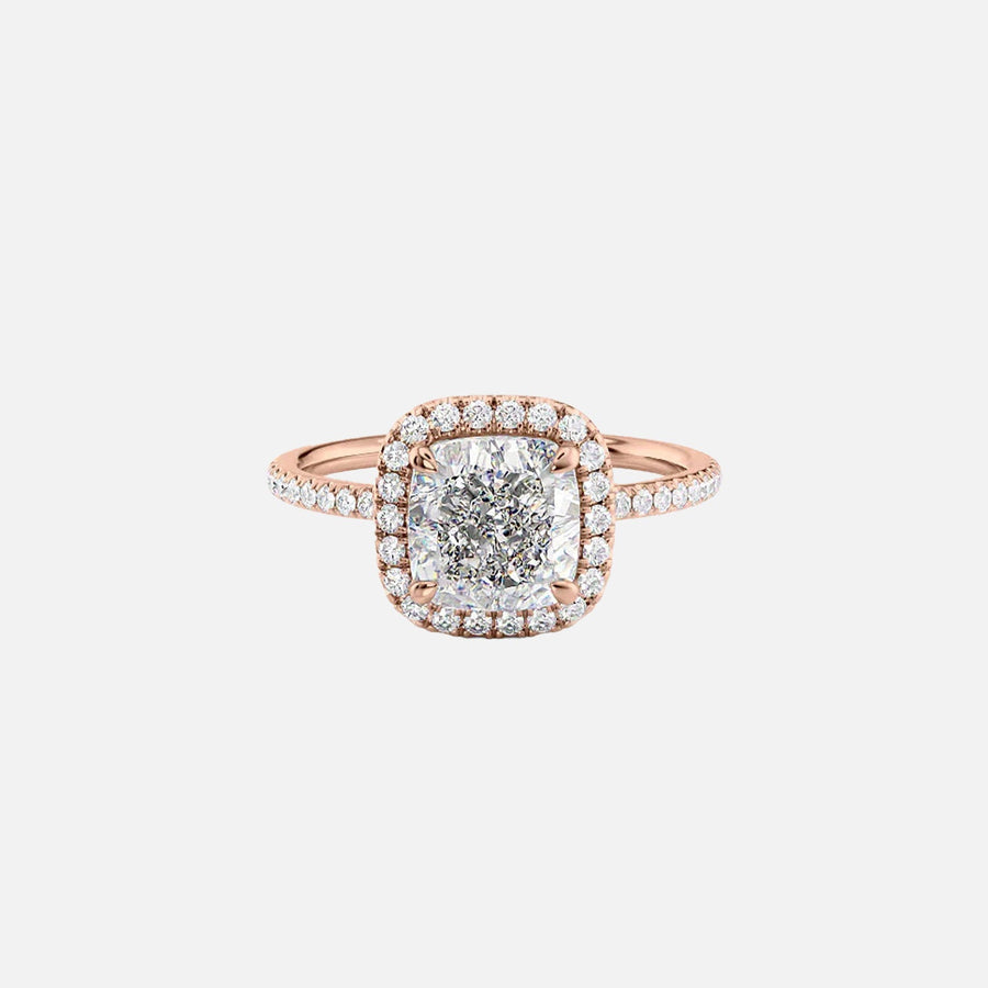  The Michelle Cushion Lab Diamond Ring 14k Rose Gold 001
