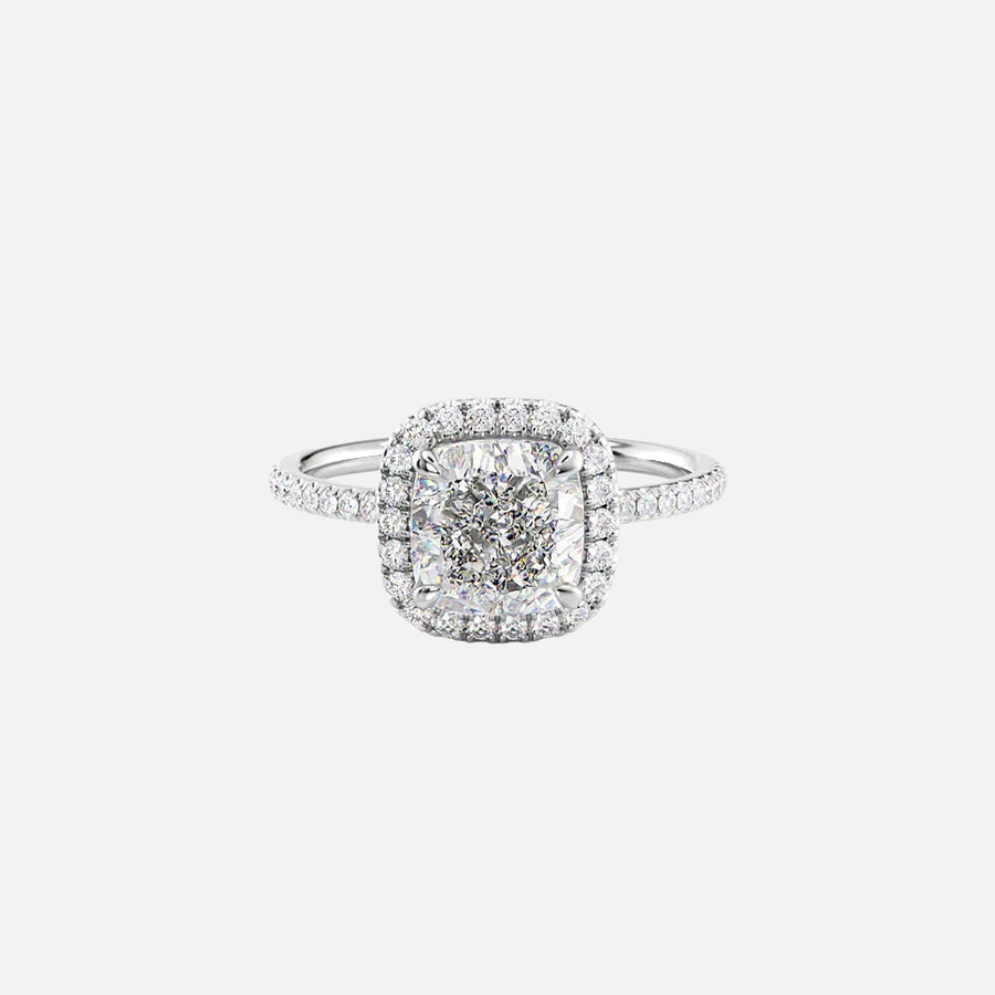  The Michelle Cushion Lab Diamond Ring 14k White Gold 001