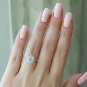  The Michelle Cushion Lab Diamond Ring 14k White Gold 003
