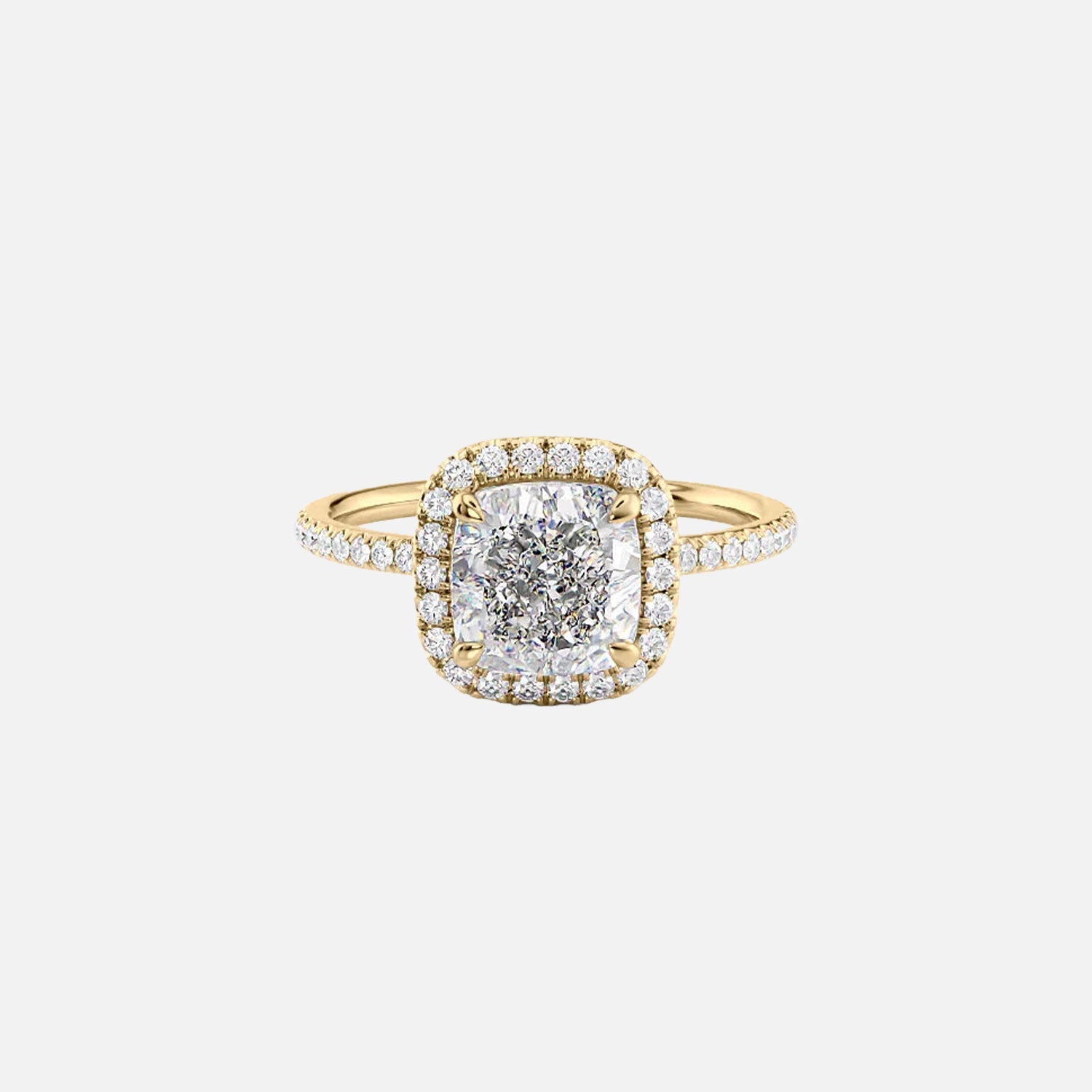The Michelle Cushion Lab Diamond Ring 14k Yellow Gold 001