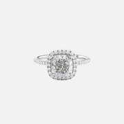  The Michelle Cushion Lab Diamond Ring 18k White Gold 001
