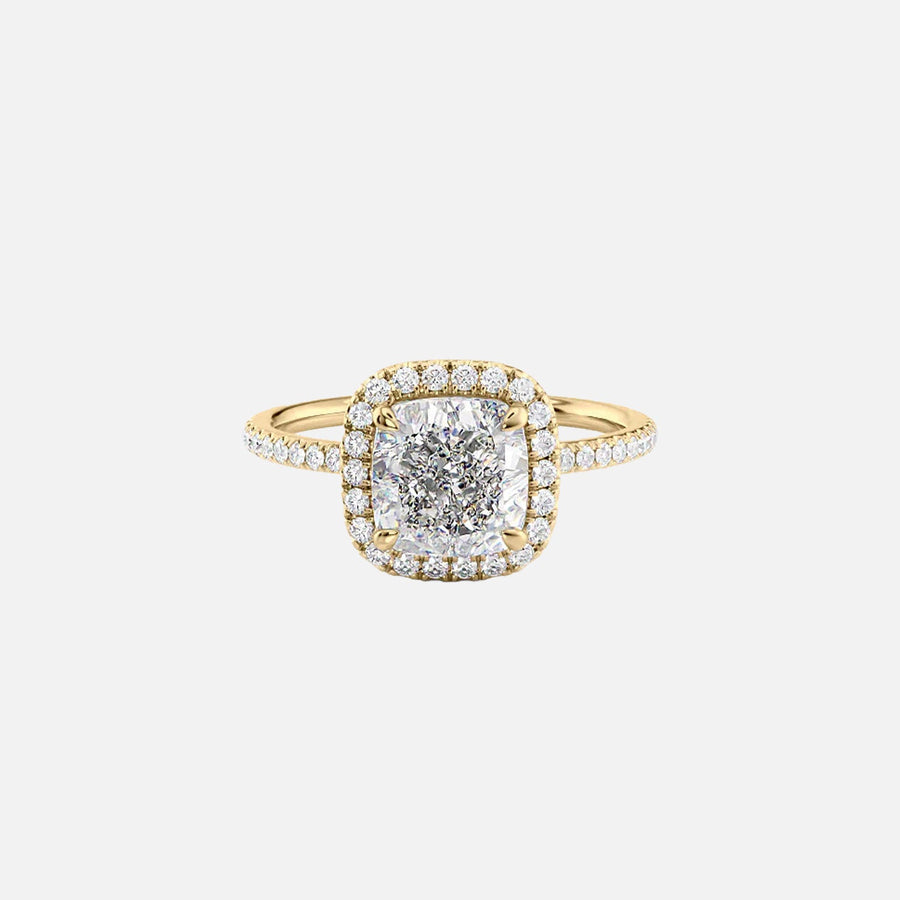  The Michelle Cushion Lab Diamond Ring 18k Yellow Gold 001