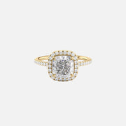  The Michelle Cushion Moissanite Ring 18k Yellow Gold 001