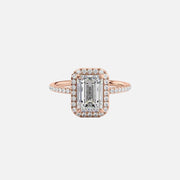  The Michelle Emerald Lab Diamond Ring 14k Rose Gold 001