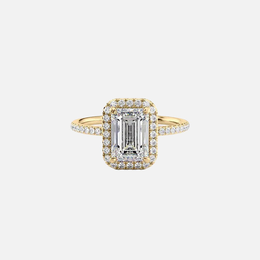  The Michelle Emerald Lab Diamond Ring 18k Yellow Gold 001