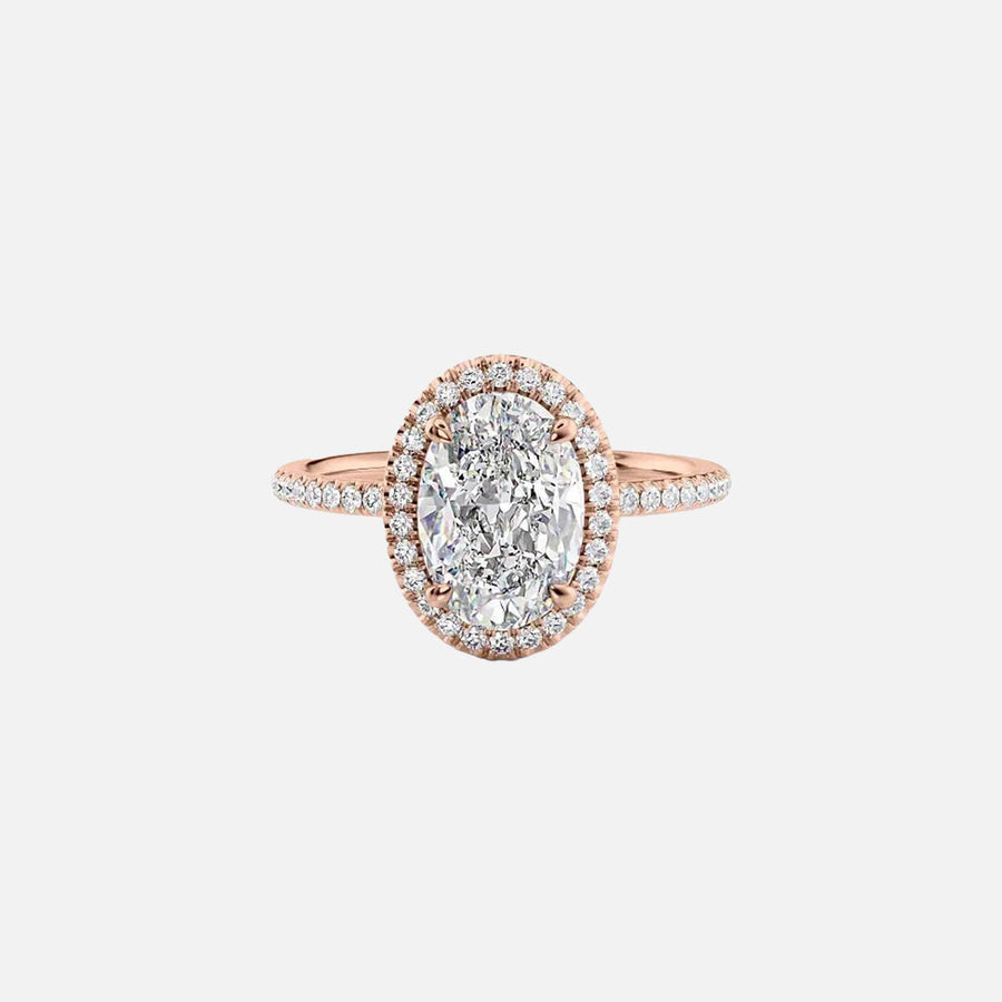  The Michelle Oval Lab Diamond Ring 18k Rose Gold 001
